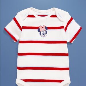 Old Navy Red and White Striped Minnie Mouse Onsie